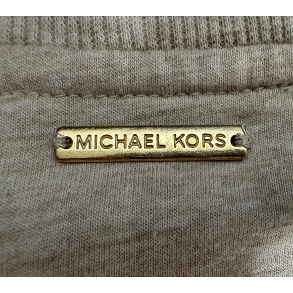 Michael Kors Womens Oatmeal Heather Lace Up Side Grommet Sweatshirt Small Beige - Picture 15 of 16
